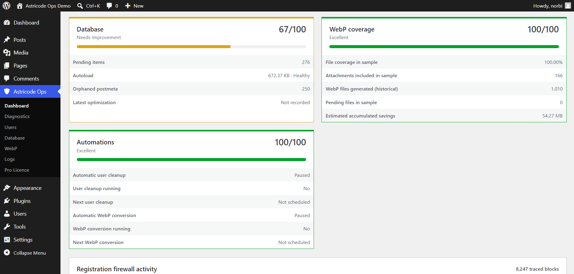 Astricode Ops Database, WebP and Automations