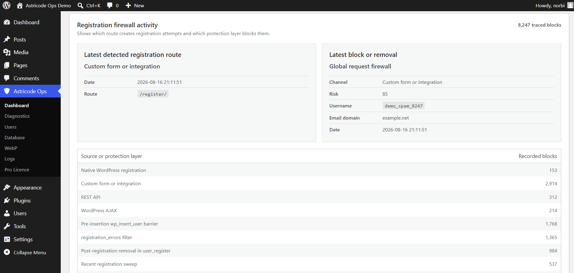 Astricode Ops Registration Firewall