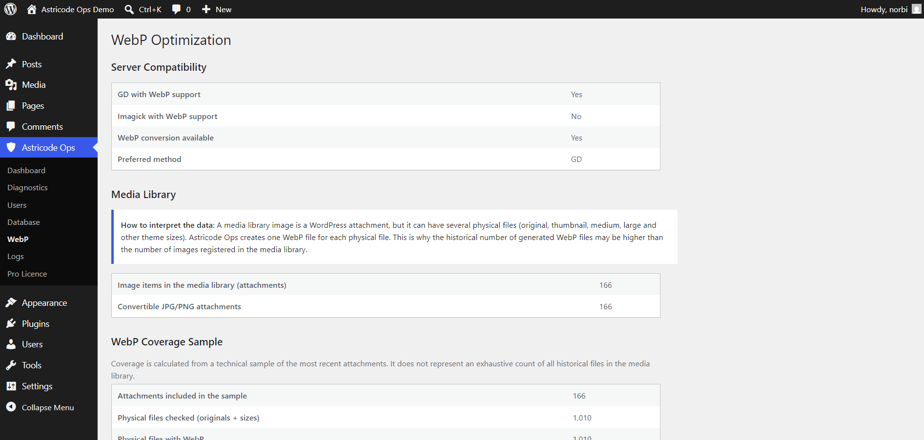 Astricode Ops WebP Optimization overview