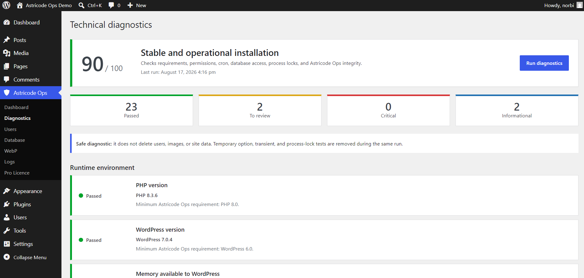 Astricode Ops 22 – Technical diagnostics
